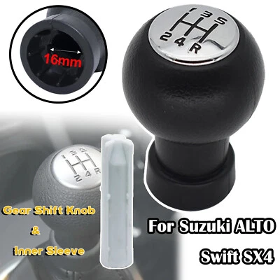 Gear Shift Knob For Suzuki Swift SX4 Stick Lever Inner Sleeve 5 Speed MT Adapter — 第 1/4 张图片