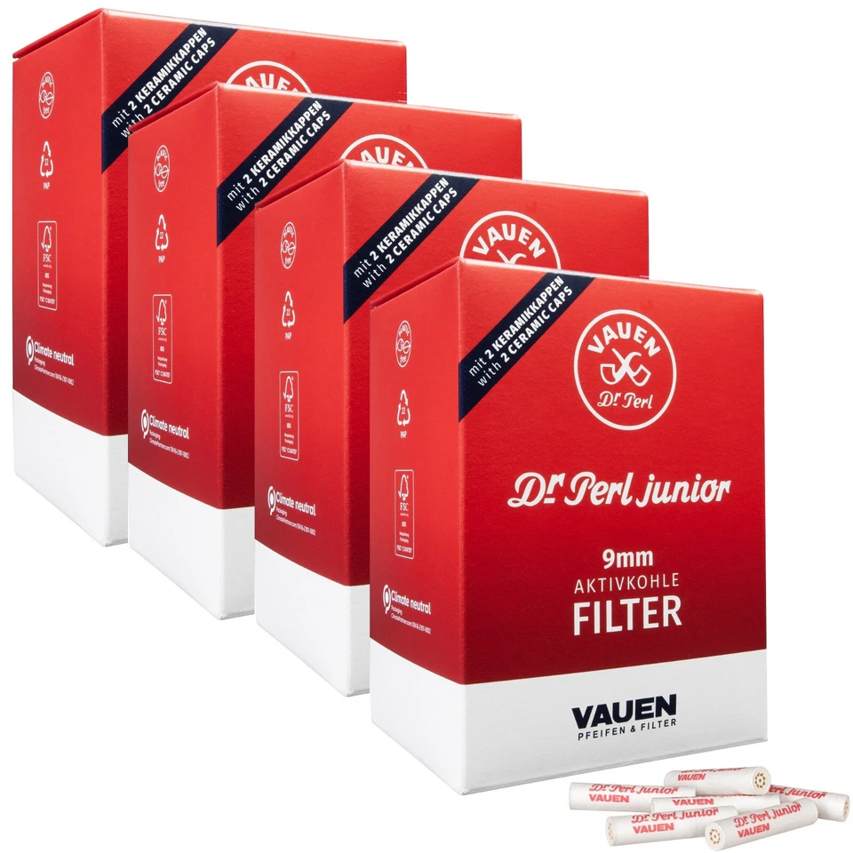 Dr. Perl Junior Aktivkohle Filter JUMAX Vauen Pfeifenfilter 9mm 720 Stück 4Boxen - Bild 1 von 1