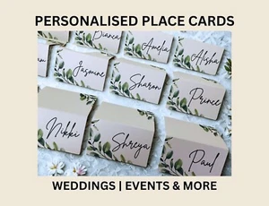 Personalised Place Cards Table Cards Wedding Name Cards Place Card Guest Names - Picture 1 of 5