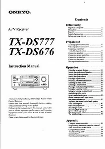 Onkyo Bedienungsanleitung für TX-DS 676 / DS 777 Copy - Picture 1 of 1
