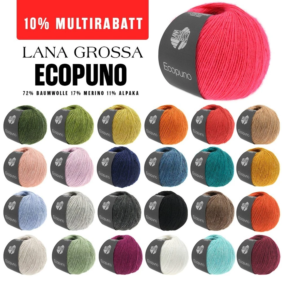 50g LANA GROSSA  Ecopuno | Baby Alpaka, Merino & Baumwolle | 215 lfm - Bild 1 von 3