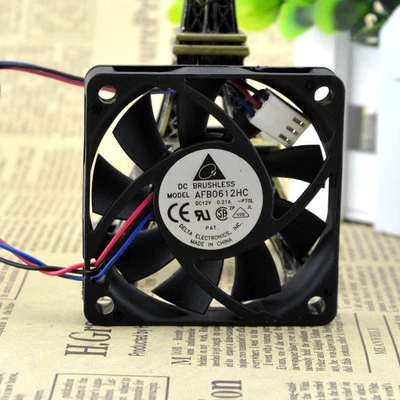 DELTA AFB0612HC 60x60x13mm 12V 0.21A DC Brushless Fan 3-Wires Case Cooling Fan  - Image 1 of 4