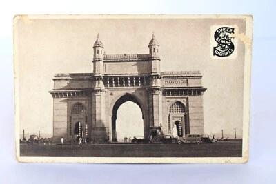 Vintage Singer Sewing Machine Advertising Post Card Photo Of Gateway Of India - Image 1 of 3