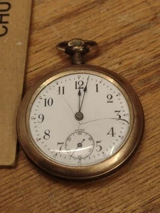 Antiguo reloj de bolsillo Hudson Watch Co. 8 joyas bonita esfera funciona - Imagen 1 de 6