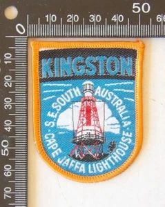 VINTAGE KINGSTON CAPE JAFFA LIGHTHOUSE SOUVENIR PATCH WOVEN CLOTH SEW-ON BADGE - Picture 1 of 1