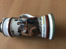 Bier Krug mit Zinndeckel aus Glas Motiv Bauernpaar Hochzeit TOP