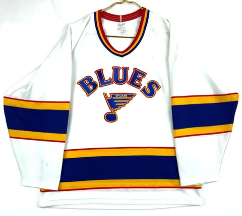 Vintage St. Louis Blues Ccm Jersey Medium White Nhl Ice Hockey Made In Canada Cover
