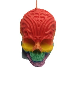 3D Jungle Rainbow Skull Candle  - Imagem 1 de 4