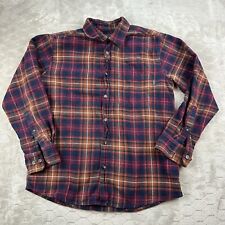 Eddie Bauer Flannel Shirt Mens Medium Classic Fit Plaid Multicolor 100% Cotton
