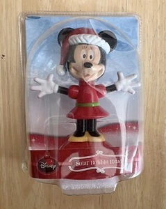 Disney Christmas Minnie Mouse Solar Bobble-Head - Picture 1 of 2