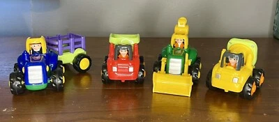 Juego de 5 juguetes de construcción Kid Pal tractor con vagón, retroexcavadora, camión volquete Foto 1 de 4