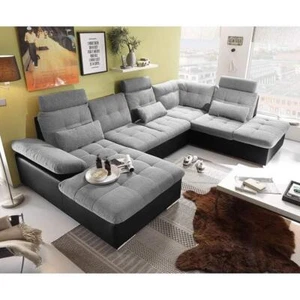 Ecksofa Stoff U-Form Bettfunktion Couch Design Polster Textil Leder Eck Modern - Bild 1 von 12