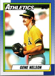  1990 Gene Nelson   Athletics 726 Topps Baseball Sports Trading Card 