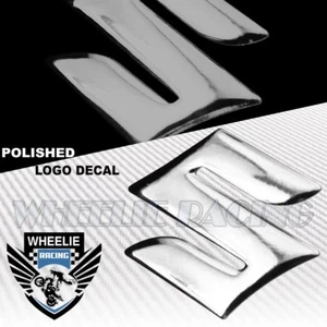 2"MOTO/BIKE 3D POLISH/SHINY ABS EMBLEM DECAL LOGO FENDER STICKER SUZUKI CHROME - Picture 1 of 1