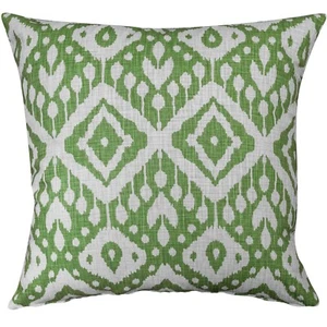 Moroccan Kilim Print Extra-Large Cushion. Forest Green Geometric Design. 23x23" - Picture 1 of 4