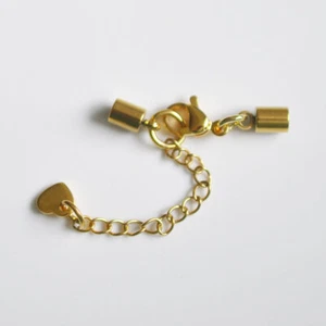 Ø 3 4,2 5 mm oro acero inoxidable tapas cierre mosquetón + colgante de cadena - Imagen 1 de 5