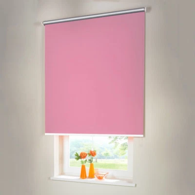 Verdunkelungsrollo Thermo Mittelzug Springrollo Rollo - Höhe 140 cm rosa - Bild 1 von 3