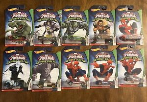 Set Of 10: Hot Wheels Ultimate Spider-Man vs Sinister 6 Diecast All Different