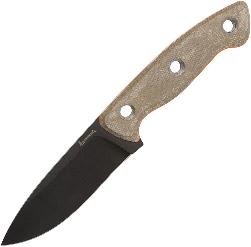 Browning Small Desolation Tan Micarta 440C Stainless Fixed Blade Knife 0508B - Image 1 of 1