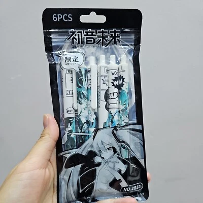 Hatsune Miku set of 6 collectable pens Black pens 0.5mm - Image 1 of 2