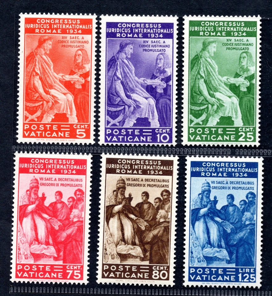 VATICAN 1935 CONGRESS OF ROME SCOTT #41-46 MINT LIGHT HINGE - Image 1 of 2