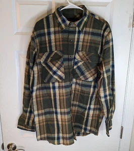 Camisa Five Brothers, Marrón a Cuadros, Botón Delantero, LS, Talla M - Imagen 1 de 3