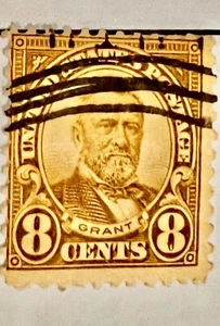 USA Used, 1929 Issue, 8 Cent Grant, Flag Stripe Over Print, Rotary Press - Picture 1 of 2