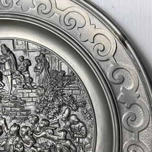 SKS-Zinn 95% Vintage Piastra da parete decorativa peltro tedesco design SKS risveglio a molla - Foto 1 di 12