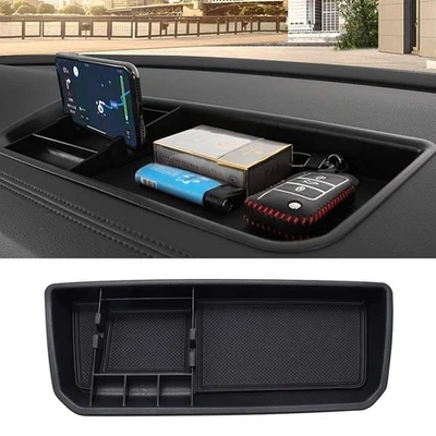 Bandeja organizadora de tablero con soporte para teléfono de montaje para Volkswagen Atlas 2018-23 Foto 1 de 4