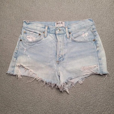 AGOLDE Shorts 26 Parker Vintage Cutoff Light Wash Distressed High Rise Blue - Image 1 of 4