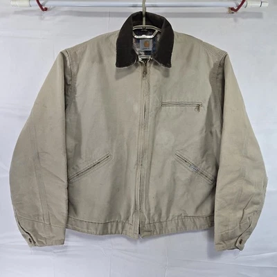 Chaqueta De Colección Años 90 Carhartt Detroit Azteca Forrada con Manta Para Hombre L Ropa de Trabajo Tostada Foto 1 de 4
