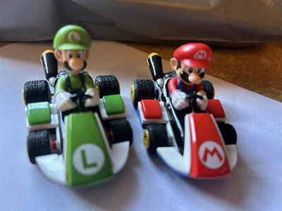 Super Mario Nintendo Wii 12cm Pull Back Racer Go Kart Car Toy Plastic Race x 2 - Image 1 of 4