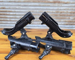 Lot of 4 Attwood Heavy Duty Adjustable Rod Holders w/ 2 Combo Mounts Black - Picture 1 of 18