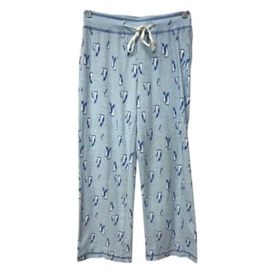 Nautica Pants Womens Small Lounge Blue White Penguin Pajamas Sleepwear - Picture 1 of 9
