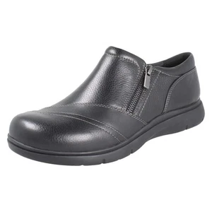 Zapatos Clarks de cuero con suela de cuña con cremallera plantilla extraíble para dama: Certina Pure - Imagen 1 de 10
