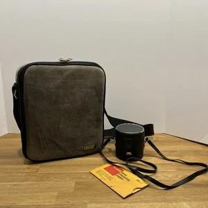 Coastar Camera Lens Accessories Case Gray Suede w/ Shoulder Strap + Lens Case - Picture 1 of 18