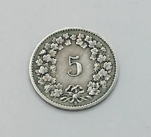 1919 Swiss 5 Rappen Coin Libertas Switzerland Collectable Copper Nickel CN5 P113 - Picture 1 of 9
