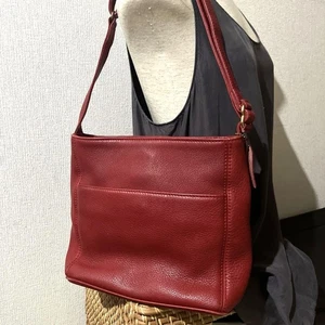 [Excellent+] COACH 4924 Red Shoulder Bag Crossbody Pebbled Leather Vintage - Picture 1 of 10