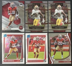 6 Card Football Lot Trey Sermon San Francisco 49ers Rookie RC, Optic, Mosaic & + - Picture 1 of 6