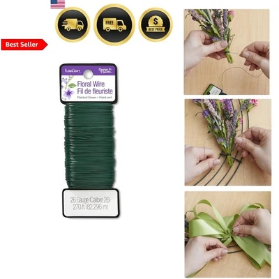 Floral Wire Green 26 Gauge 270 Feet for Flowers Wreaths Crafts Gardening - Image 1 of 4