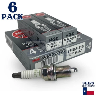Bujía NGK V-Power ZFR6F-11G (paquete de 6) compatible con JEEP LIBERTY... Foto 1 de 3
