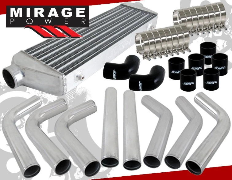 Jdm Sport Tube Fin Intercooler + 2.5" 8Pcs Aluminum Pipe Piping Foto 1 de 4