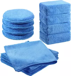 12 Pack Microfiber Applicator Pad Microfiber Sponge for Car Include round Wax Mi - Picture 1 of 12