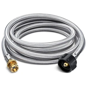 12 Fuß geflochtener Propan Tank Adapter Schlauch 1 Pfund auf 20 Pfund Konverter für QCC1/Typ1 Tank - Bild 1 von 6