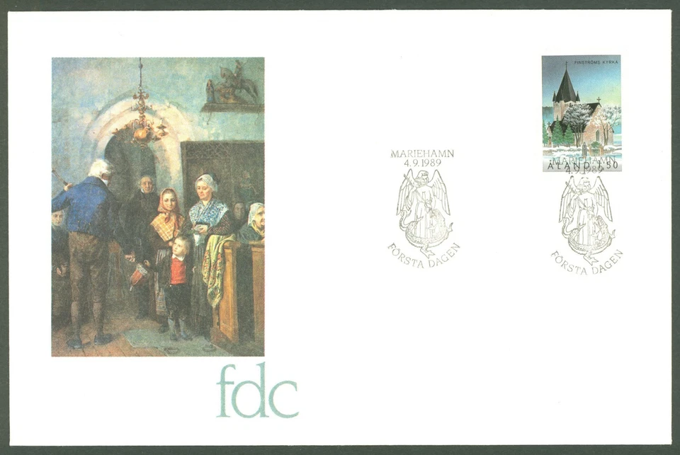 Aland K79 FDC 1989 Iglesia Religión Arquitectura Foto 1 de 1