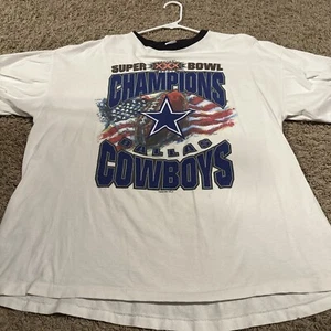 VTG Starter Dallas Cowboys Super Bowl XXX Champions 1996 Ringer XL T-Shirt NFL - Picture 1 of 7