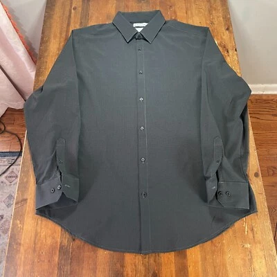 Mizzen + Main Shirt Mens 2XL Black Geometric Button Up Trim Fit Performance - Image 1 of 4
