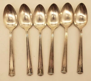 6 Vintage Holmes & Edward Inlaid Silverplate Teaspoons Century Pattern 6 Inches - Picture 1 of 11