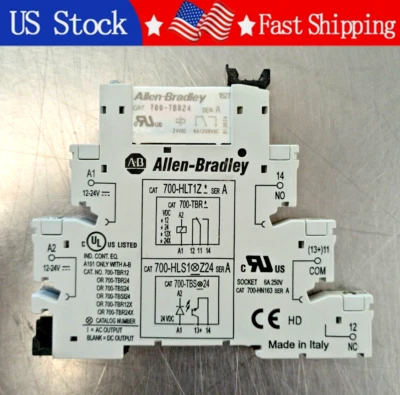 1PCS NEW Allen-Bradley 700-HLT1Z24 TERMINAL BLOCK RELAY WITH 700-TBR24 RELAY - Image 1 of 2