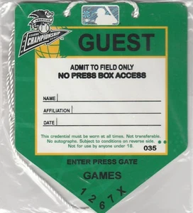 AL CHAMPIONSHIP SERIE MLB 1998 pase de campo invitado entrar juegos de puerta de prensa 1 2 6 7 - Imagen 1 de 2